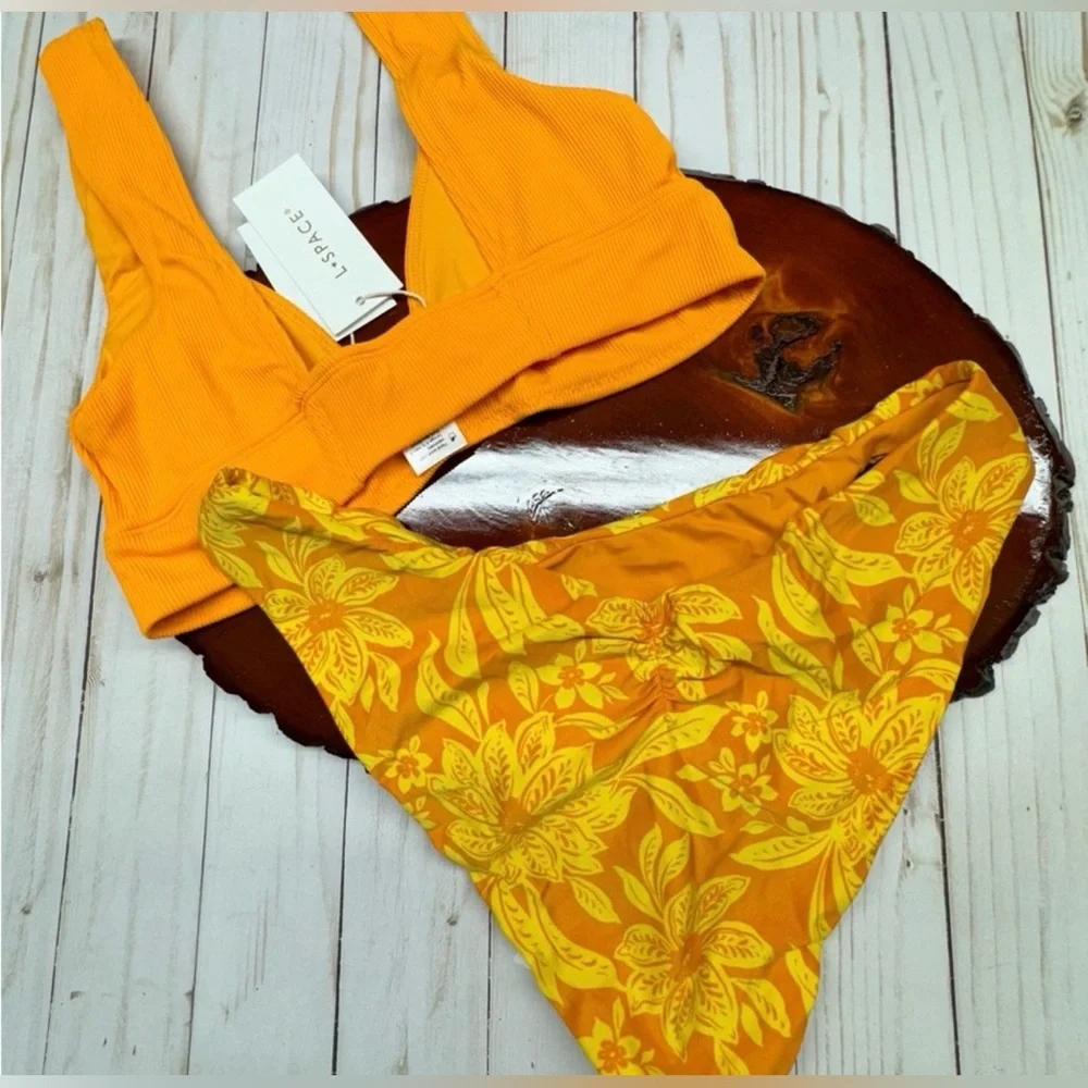 L*Space Ribbed Hailey Bikini Top and Monica Bikini Classic Bottom Swimwear Set
